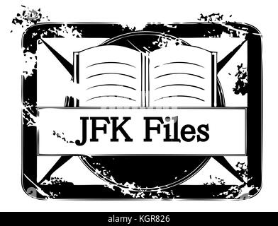 Illustrazione del Secret File jfk isolati su sfondo bianco Foto Stock