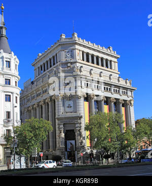 Instituto Cervantes, Calle de Alcalá, il centro cittadino di Madrid, Spagna Foto Stock