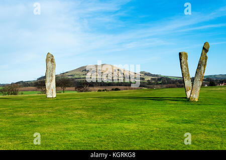 Lundin Links pietre permanente. fife. Scozia Scotland Foto Stock