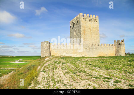 Il castello di tiedra, Valladolid, Castilla y Leon, Spagna Foto Stock