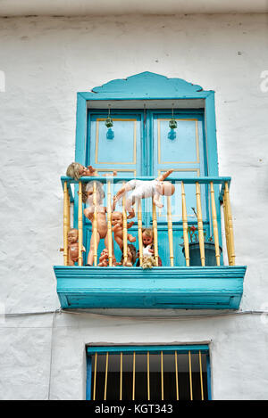 Tipico edificio in Candelaria, Bogotà, Colombia, Sud America Foto Stock