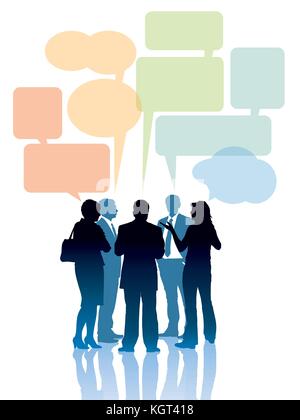 Persone nel team aziende sono in piedi e parlare. Illustrazione Vettoriale