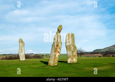 Lundin Links pietre permanente. fife. Scozia Scotland Foto Stock