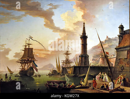 Un porto di mare tardo XVIII secolo Claude Joseph Vernet 1714 -1789 pittore francese in Francia Foto Stock
