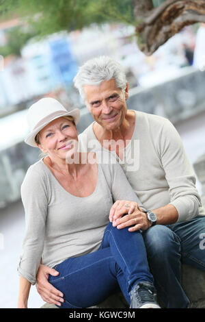 Ritratto di Allegro Coppia senior Foto Stock
