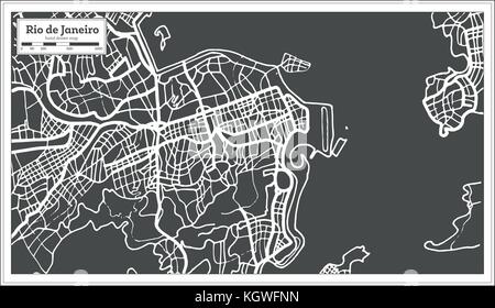 Rio de janeiro mappa in stile retrò. illustrazione vettoriale. Illustrazione Vettoriale