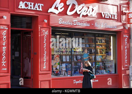 Libreria Comics a Bruxelles, Belgio Foto Stock