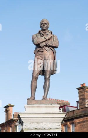 Robert Burns statua, Ayr, Scotland, Regno Unito Foto Stock