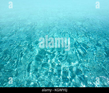 Shining acqua blu sullo sfondo di ondulazione Foto Stock