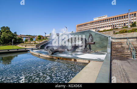 Australia, Nuovo Galles del Sud, cacciatore Regione, Newcastle, Captain Cook Memorial Fontana nel parco civico Foto Stock