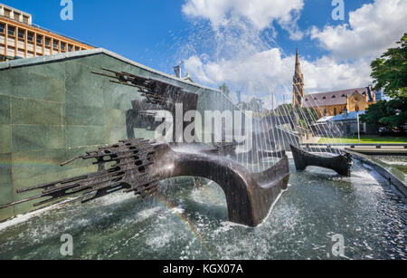 Australia, Nuovo Galles del Sud, cacciatore Regione, Newcastle, Captain Cook Memorial Fontana nel parco civico Foto Stock