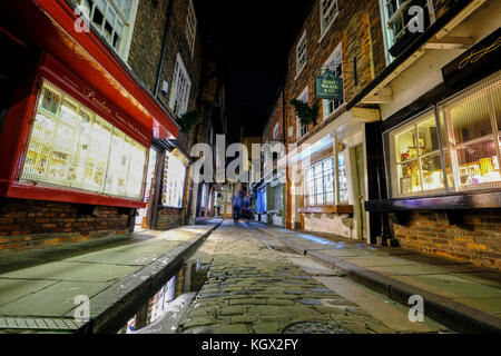 Il caos in York di notte Foto Stock