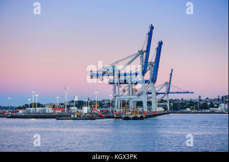 Pontile nel porto di Auckland in Nuova Zelanda Foto Stock