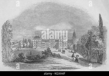 Il Palazzo di Casteldarne, Coburg - da Prince Albert disegno. Baviera 1845. Il Illustrated London News Foto Stock