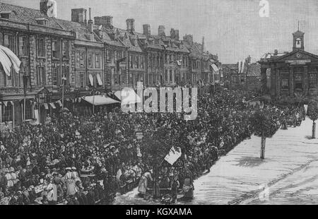 La regina Vittoria per il Giubileo Festival a Chipping Norton. Oxfordshire 1887. Il Illustrated London News Foto Stock