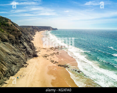 Spiagge selvagge in Costa Vicentina parco naturale, Algarve, PORTOGALLO Foto Stock