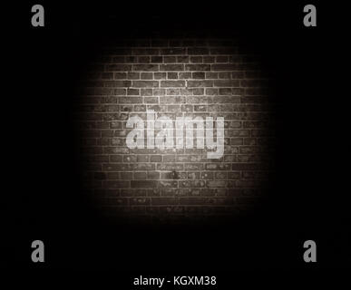 Abstract - luce su un muro di mattoni in bianco e nero Foto Stock