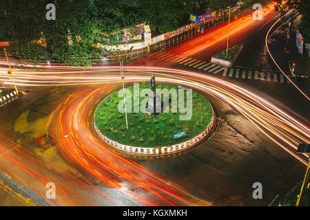 Vista aerea di Annie Mascarene Square, Collegio universitario femminile. giunzione a Vazhuthacaud a Thiruvananthapuram. Il Kerala Foto Stock