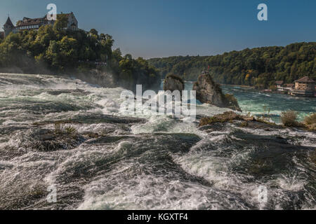 Vista delle Cascate del Reno in Svizzera Foto Stock