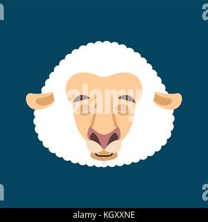 Pecore sleeping emozione avatar faccia. pecora addormentato gli Emoji. animale da azienda illustrazione vettoriale Illustrazione Vettoriale