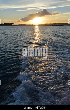 Tramonto sul porto di Poole. Foto Stock