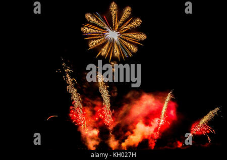 Castello di Leeds Fireworks Spectacular, Maidstone, Kent, regno unito 05 novembre 2017 Foto Stock