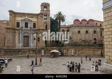 Palermo, Sicilia, Italia - 7 Settembre 2017: la chiesa di San Cataldo andchurch Martorana Foto Stock