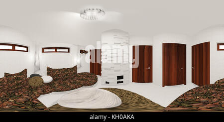 Hdri mappa di white room 3D illustrazione Foto Stock