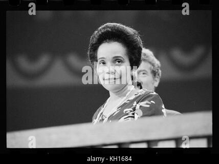 Coretta Scott King alla Convenzione Nazionale Democratica, New York City, NY, luglio 13, 1976. Foto di Warren K. Leffler. Foto Stock