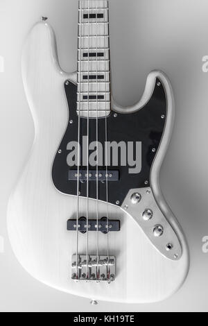 Close-up di un parafango-elettrico stile jazz bass guitar Foto Stock