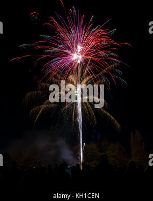 Fuochi d'artificio, Milton Keynes, Regno Unito Foto Stock