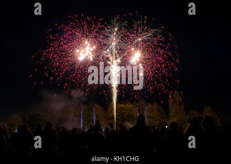 Fuochi d'artificio, Milton Keynes, Regno Unito Foto Stock
