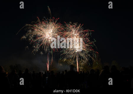 Fuochi d'artificio, Milton Keynes, Regno Unito Foto Stock