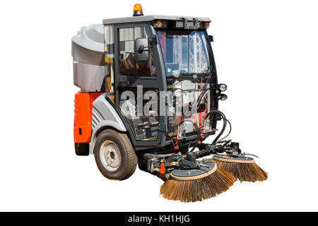 Nuovo pulitore di via macchina isolato su sfondo bianco con tracciato di ritaglio Foto Stock