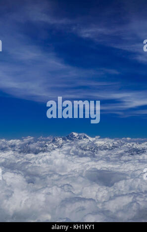 Himalaya Everest gamma vista dal volo di Paro Bhutan a Kat Foto Stock