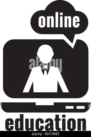 Online il logo di istruzione Illustrazione Vettoriale