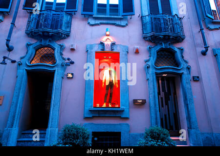 Fashion shop in via Monte Napoleone, Milano, Foto Stock