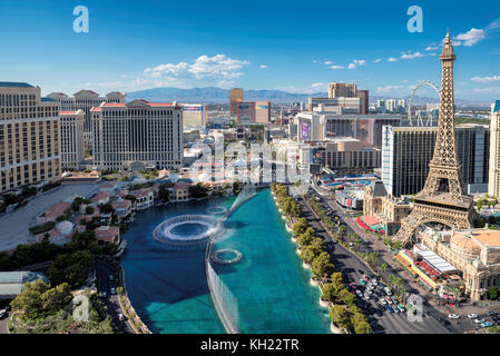 Las Vegas Strip skyline al giorno di sole Foto Stock