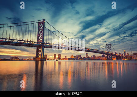 Ben Franklin bridge in Philadelphia Foto Stock