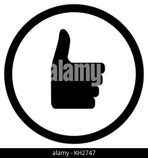 Come icona nera. Mi piace pollice in alto, come icona per i social media e i social network. Illustrazione vettoriale Foto Stock