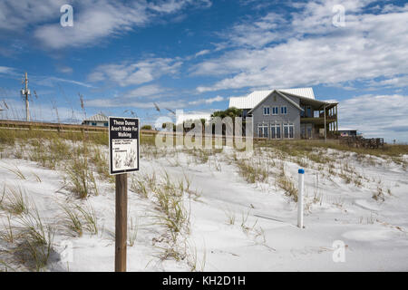 Protetti Dune di sabbia lungo il Golfo Spiagge della contea, Florida USA Foto Stock