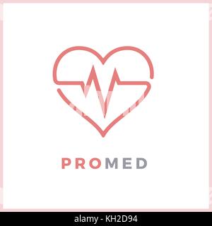 Modello del logo di Heart and Pulse Medical Illustrazione Vettoriale