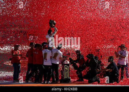 Valencia, Spagna. 12 novembre 2017. #93 Marc Marquez (spagnolo) Repsol Honda Team Honda campione del mondo di MotoGP durante la giornata di gara del Gran Premio Motul de la Comunitat Valenciana, circuito di Ricardo Tormo, Valencia, Spagna. Sabato 12 novembre 2017. Crediti: Gtres Información más Comuniación on line, S.L./Alamy Live News Foto Stock