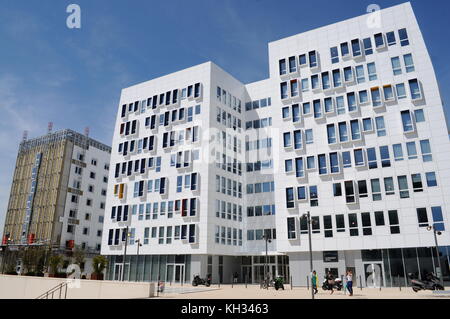 Viste generali del quartiere del porto di la Joliette, Marsiglia, Francia Foto Stock