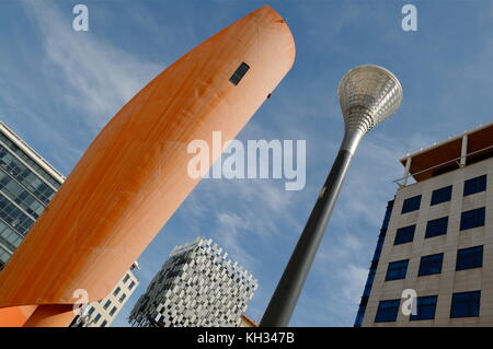 Viste generali del quartiere del porto di la Joliette, Marsiglia, Francia Foto Stock