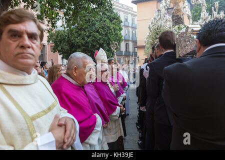 Ogni anno nel mese di settembre in Málaga il giorno della Virgen de la Victoria è celebrata il 8 settembre quando la processione si svolge. Foto Stock