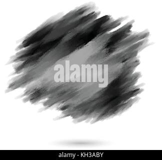 Vernice nero inchiostro colore acqua pennellate spazzole linee artistiche sporca per gli elementi di design Illustrazione Vettoriale