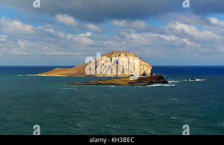 Manana e isole kaohikaipu, comunemente conosciuta come la lepre e la tartaruga, isole al largo della costa di Oahu, Hawaii Foto Stock