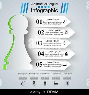 Il logo di scacchi. business infographics. Illustrazione Vettoriale