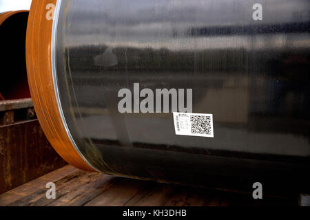 Nuovo piplines gas trasportato a destinazione per eugal Foto Stock